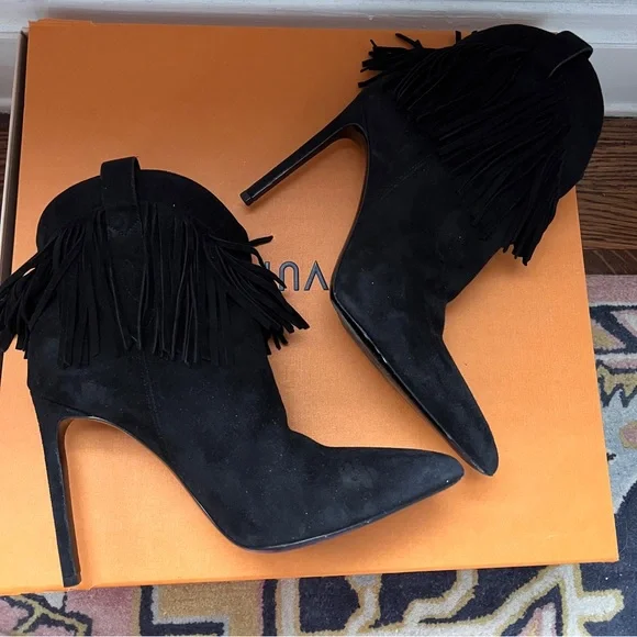 Saint Laurent Suede Fringe Boots - Picture 6 of 12